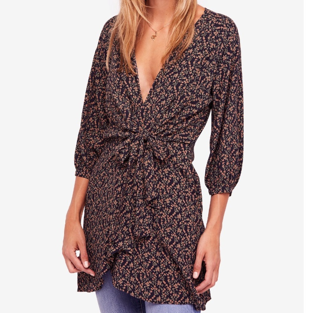 NWT Free People Clara Tie-Front Tunic
